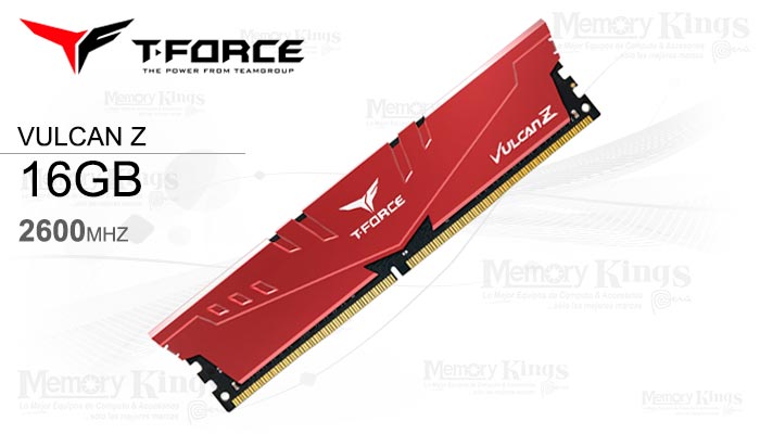 MEMORIA DDR4 16GB 2666 T-FORCE VULCAN Z RED