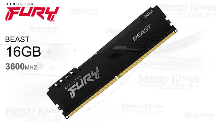 MEMORIA DDR4 16GB 3600 FURY Beast Black