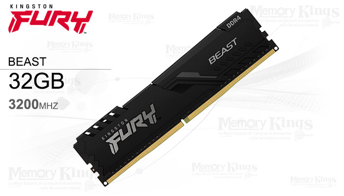 MEMORIA DDR4 32GB 3200 FURY Beast Black