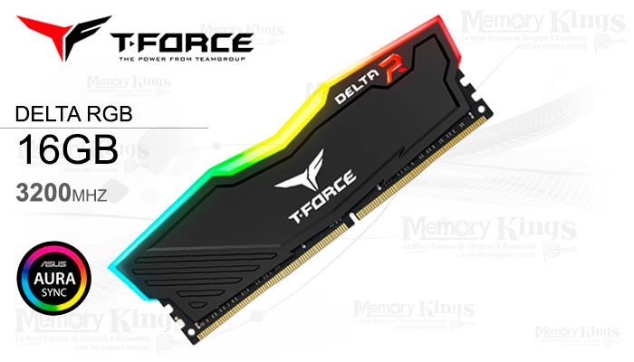 MEMORIA DDR4 16GB 3200 T-FORCE DELTA RGB BLACK