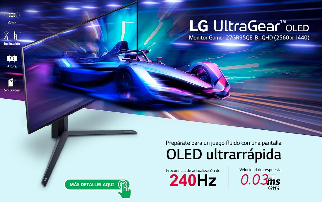 MONITOR 27 LG GAMING UltraGear OLED 2K QHD 240Hz - Memory Kings, lo mejor  en equipos de computo y accesorios